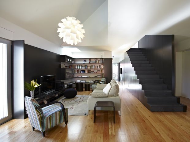 Stairs And Wall Covering In Valchromat Black